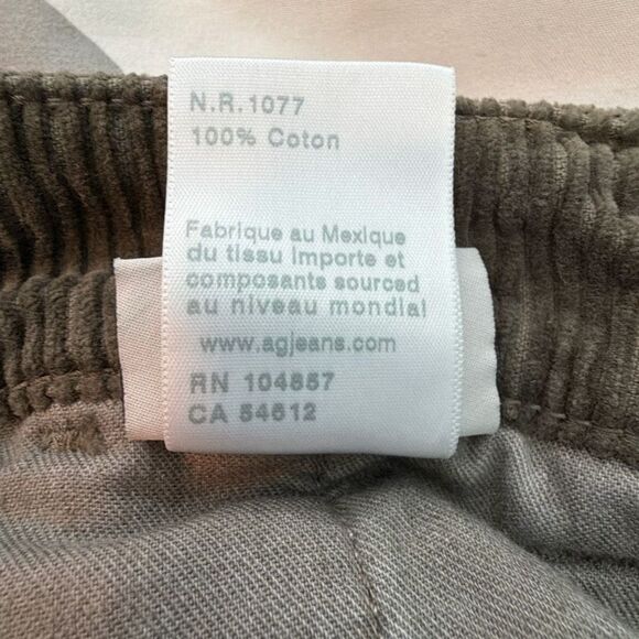 Adriano Goldschmied AG Turner Corduroy Cargo Loose Crop Pant Hunter Green 31x31 - Picture 7 of 10